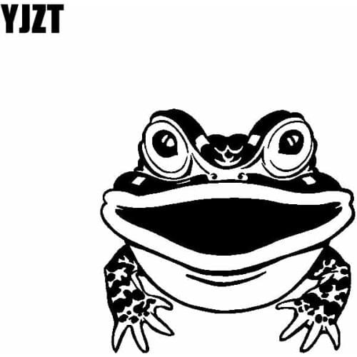 YJZT 15.8CM*15.1CM Lovely Amphibians Toad Bullfrog Cartoon Delicate Vinyl Decal Nice Car Sticker Black/Silver C19-0993