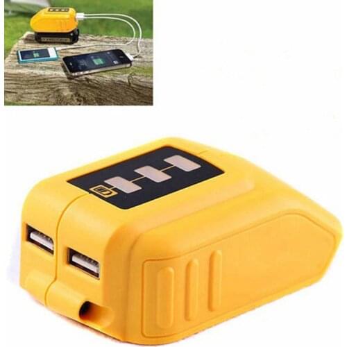 USB Converter Charger For DEWALT 10.8V 12V 18V 20V Li-ion Battery Converter DCB090 USB Device Charging Adapter Power Supply