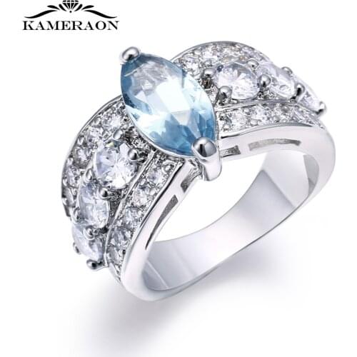 Austrian Cubic Zirconia Beautiful Bohemian womens Ring Wedding Lovers Pink Blue Purple Stone 2019 New Female Jewelry Friends