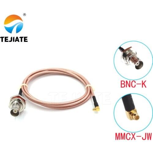 1PCS TEJIATE Adapter Cable BNC To MMCX Type BNCK Convert MMCXJW 8-90CM 1M 1.5M 2M Length Connector RG316 Wire
