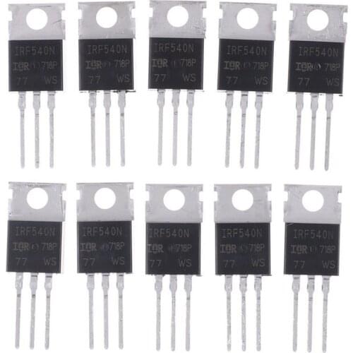 10PCS IRF540N IRF540 TO-220 N-Channel 33A 100V Power MOSFET high Performance Effect Tube Portable Size