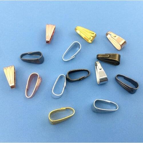 300PCS/LOT Pendant Clips & Pendant Clasps, Pinch Clip Bail Pendant Hooks Connectors ,Silver Gold Nickel Bronze KC gold
