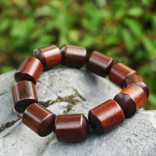 15X20mm Natural India Grade AAA High-density Red Sandalwood Beads Column Shape Beads Mala Beads Japa Mala Man Bracelet