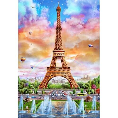 5d diy diamond embroidery Eiffel Tower scenery Diamond painting Cross Stitch full square Rhinestone mosaic decoration