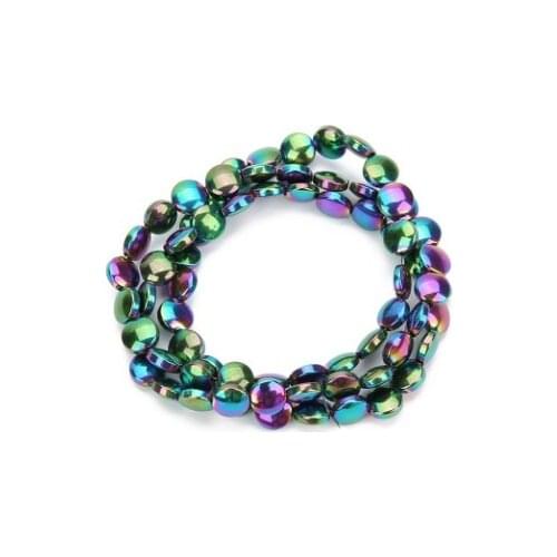 6mm plating gold blue round Shape Hematite Spacer loose Beads For Jewelry Making Diy Bracelets Necklace df3a