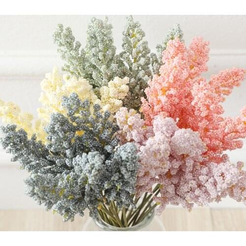 6 Pieces Foam Lavender Bouquet Bride Cheap Artificial Flowers Vase for Home Decor Wedding Decorative Flowers Wreaths Fake Plants