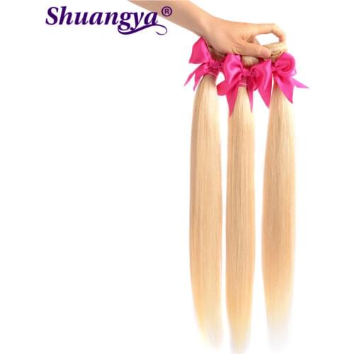 613 Bundles Peruvian Straight Bundles Human Hair Honey Blonde 1/3/4 Bundles Remy Hair 8-28 Inch Human Hair 613 Hair extension