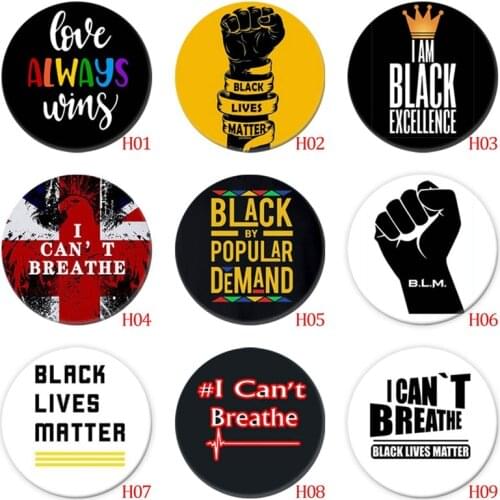 African American Protest I Can't Breathe Brooch Pin Badge 58 Mm Tinplate Black Lives Matter Brooches Jewelry