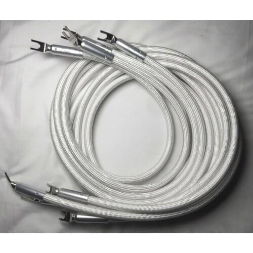 Audiophile Demark Argento Flow Silver HIFI Speaker Cable with Spade Plug