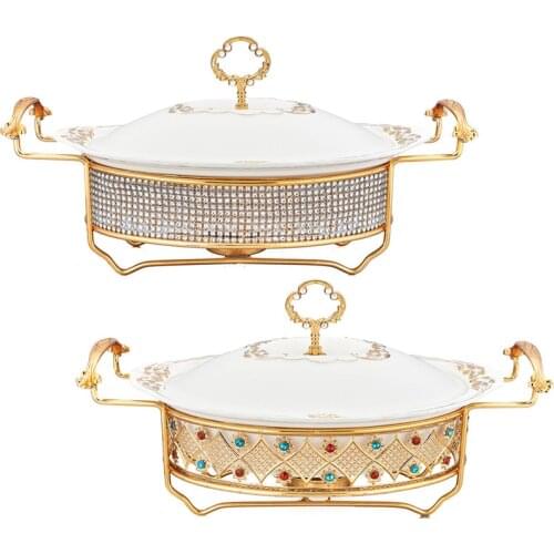 Household Soup Pot Ceramic Pot Heating Multi-Purpose Self-Service Buffet Stove 1.0/1.5/2.0 L For Wedding Party