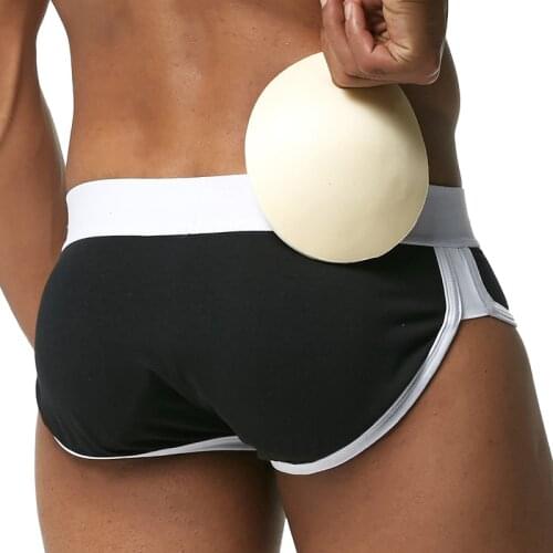 Men 3D Padded Enhance Sexy Underwear Men Briefs Gay Underwear Push Up Buttocks Lifter Front Back Removable Pad Male Panties