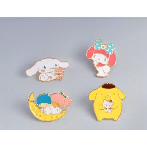 Cartoon Icon Cute Animal Badge Rabbit Dog Cat Enamel Pins Backpack Clothing Lapel Pin Metal Brooch Gifts for Girl Kids Wholesale