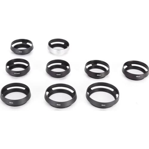 37 39 40.5 43 46 49 52 55 58mm Black Vented Curved Metal Camera Lens Hood For Leica M For Pentax For S&ny For Olympus