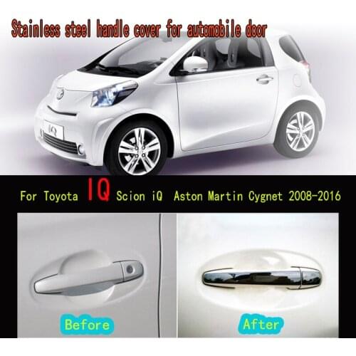 Karcng 8pcs Car Stainless Steel Exterior Door Handle Bowl Frame Sticker For Toyota IQ Scion iQ Aston Martin Cygnet 2008-2016