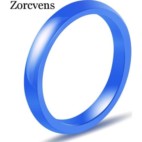 ZORCVENS Ceramic Rings Light Pink Black White Blue Color Rings Top Quality Ceramic Jewelry Smooth Women Ring
