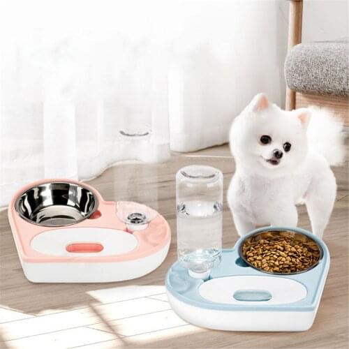 Heart-shaped Dog Feeder Pet Automatic Drinking Bowl Cat Water Dispenser Bottle Dispenser Puppy Non-slip Food Container Fountain