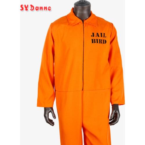 Men and woman Prisoner Jumpsuit Suit Halloween Costume for Adult Inmate Jailbird Criminal Cosplay Carnival Party Fancy Dress Up