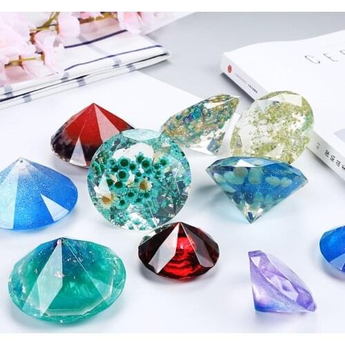 Creative Cake Making Moulds Cake Decorating Tools Diamond Shape Crystal Silicone Mold DIY Handmade Love Heart Soap Molds