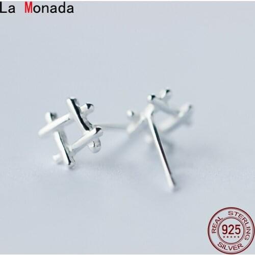 La Monada 925 Sterling Silver Women Earrings Minimalist Piercing Ear Silver 925 Earring Small For Girl Fence 925 Silver Jewelry