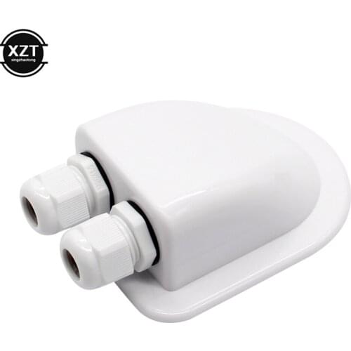 Double Wire Entry Gland Box Solar Panel Roof Wire Entry Gland Box Cable Motorhome White Double Hole RV Yacht Car Accessories