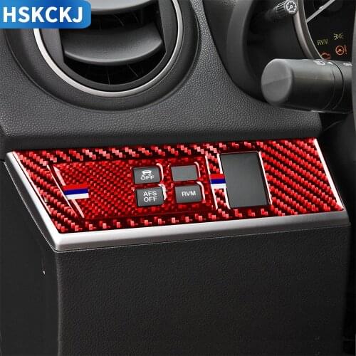 For Mazda 3 Axela Mazdaspeed 3 2010 2011 2012 2013 Carbon Fiber Stickers Headlamp Switch AFS OFF RVM ESP Frame Car Accessories