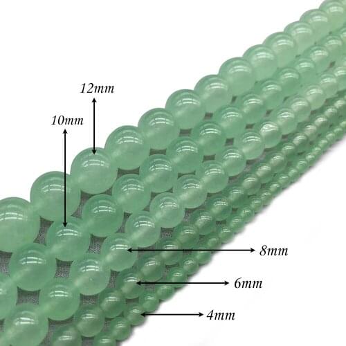 Natural Stone Light Green Chalcedony Round Loose Charm BeadsFitMulti-purpose Jewelry Making 4 6 8 10 12MMPick Size J311