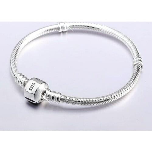 Never fade Silver 925 Chain Charm Bracelet with S925 Logo Fit DIY Beads Charms Women Handmade Christmas Gift Original Jewelry