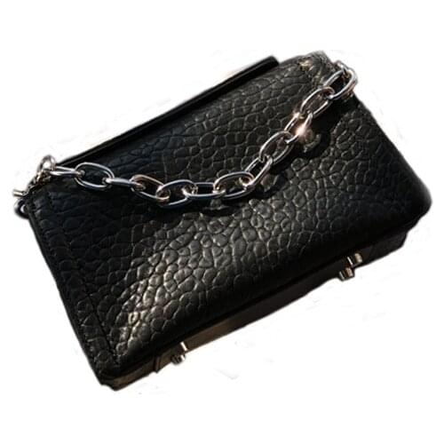 Winter new leather womens bag bubble Sheepskin Single Shoulder simple chain bag soft leather bag