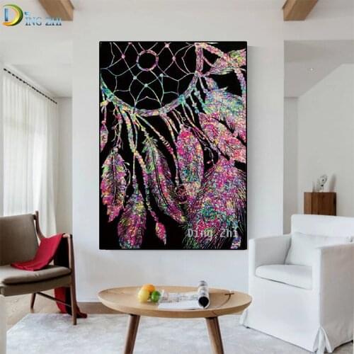 New Year Gift 5D Diamond Painting Ornament Wind Chimes“Dream Catcher”Pattern Diamond Embroidery Mosaic DIY Handmade Home Decor