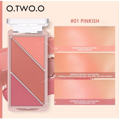 O.TWO.O Blush Palette Matte Shimmer Blush For Face 3 in 1 Makeup Palette Bronzer Highlighter Powder Blusher Makeup Palette