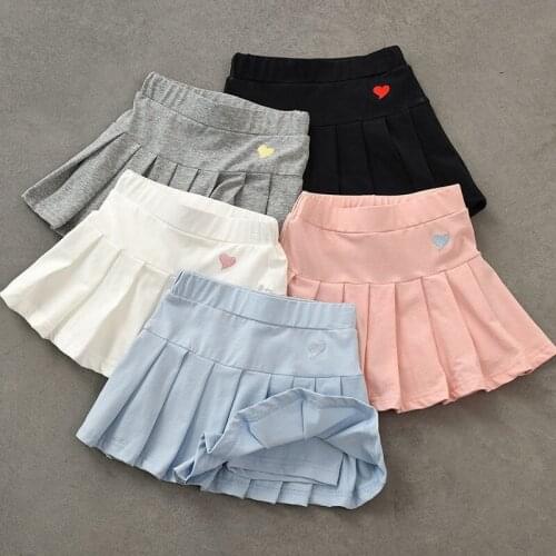 Girls Solid Color All-wear Skirts Safety Pants Anti - Light Half - Length Pleated Skirt Pants For Kids