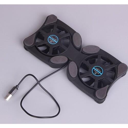 2 Fan USB Port Mini Ocus Laptop Notebook Cooling Pad Cooler Cooling Pad Folding Cooler Cooling Pad Black Color