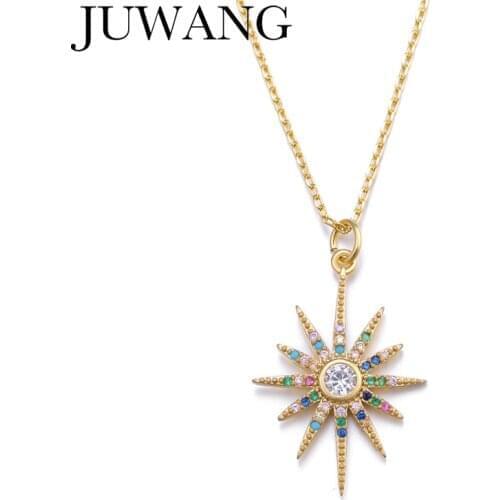 Fashion Women Copper CZ Zircon Crystal Necklace Gold Color For Women 2019 Statement Necklace Wedding party Jewelry Wholesale