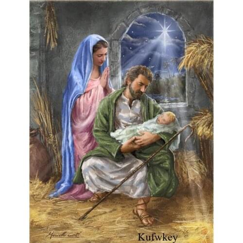 Full Diamond Embroidery,Religion,5D,DIY,Diamond Painting,Jesus,Virgin Madonna,Child,Needlework,3d,Cross Stitch,Square Rhinestone