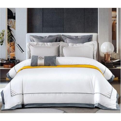Luxury embroidery bedlinen Bedding Set King Queen Size Bed Linen 600TC egyptian Cotton Duvet Cover Bed Sheet Set Pillowcases