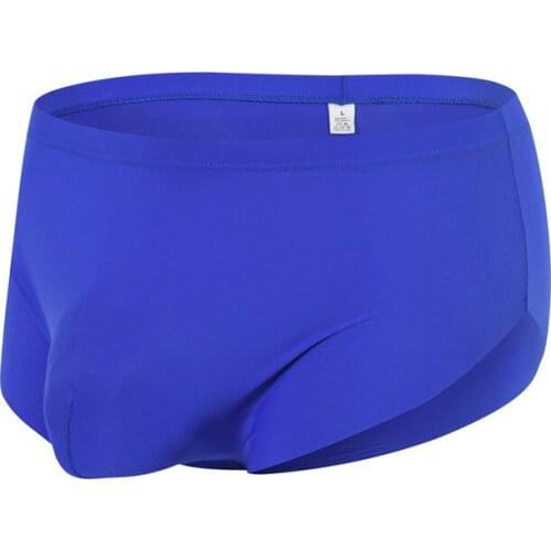 Sexy Breathable U Convex Pouch Boxer Underwear Ice Silk Sheer Smooth Cockring Sexy Boxershorts Low Rise Candy Color Plus Size