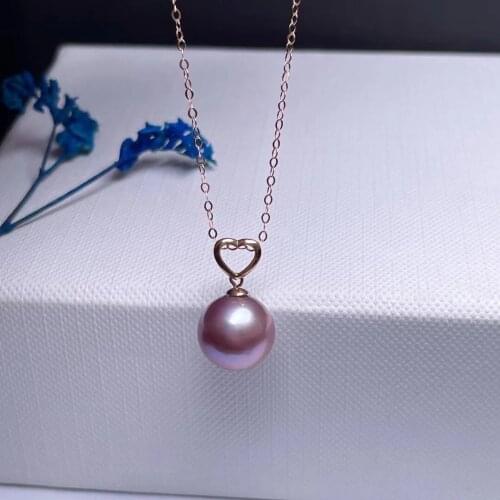 Shilovem 18k yellow gold real Natural pearls pendants fine Jewelry women trendy no necklace party new gift mymz10-10.56661zz