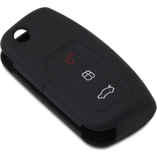 3 Button Silicone Car Remote Key Fob Cover Case For Ford Fiesta Focus Mondeo Falcon B-Max C-Max Eco Sport Galaxy Protector