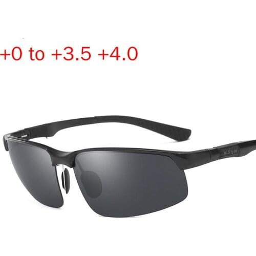 MINCL/2020 Aluminum Magnesium Bifocal Reading Sun Glasses Men Multifocal Presbyopia Square Sunglasses Diopter 1.0 To 4.0 NX