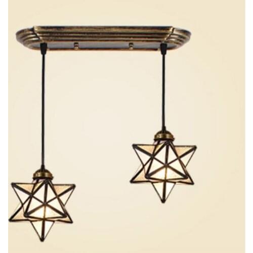 Mediterranean industrial wind Glass Star pendant lamp pendant light creative dining room simple living room aisle Bar DF4
