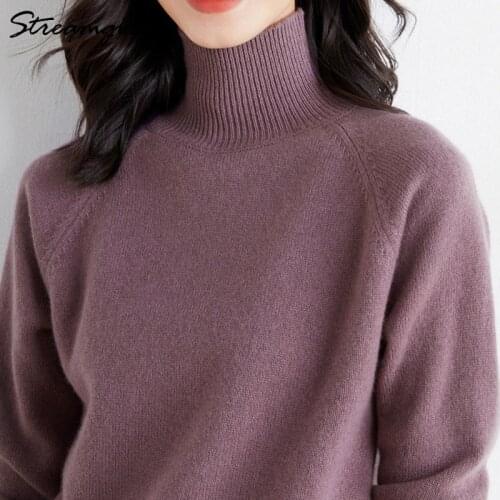 Warm Thick Winter Sweater Women Turtleneck Pullovers Elegant Soft Basic Gray Knitted Jumpers Autumn Womens Turtleneck Sweaters