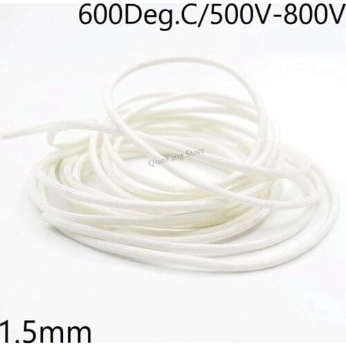 Dia 1.5m Fiberglass Tube HTG Cable Sleeve Soft Chemical Fiber Glass Wire Wrap Protector Insulation High Temperature Pipe 600Deg