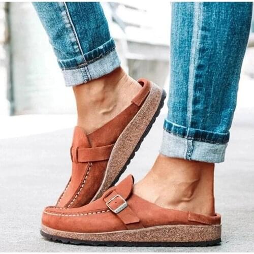 Summer Vintage Flats Shoes Woman Sewing Buckle Casual Loafers Candy Color Ladies Zapatos Slip on Comfort Female Slippers