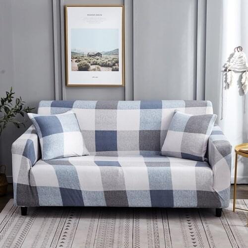 Living Room Decoration Geometry Plaid Couch Cover Elastic Sofa Cover Stretch Sofa Towel Chaise Longue Cushion Cover