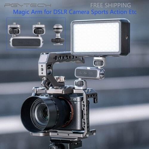 PGYTECH 1/4 Universal 360 Adjustable Magic Arm for DSLR Camera Sports Action Camera GoPro 8 Osmo Insta360 Photo Accessories