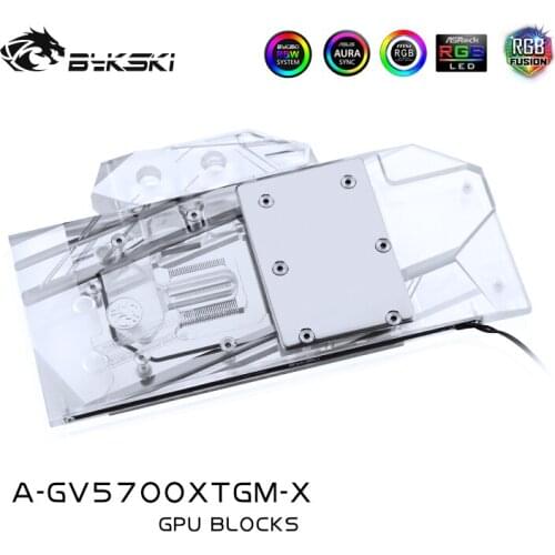 Bykski water block use for gigabyte rx5700xt gaming oc 8g / full coverage radiator copper block / 3pin 5 v rgb / 4pin 12 v rgb