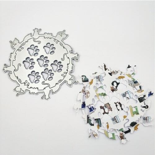 Die cutting die toy metal cat paw print crafts paper relief DIY embossed Easter New Year Valentines Day