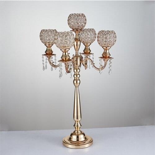 85cm Tall crystal Gold candelabra candle holder Wedding Decoration