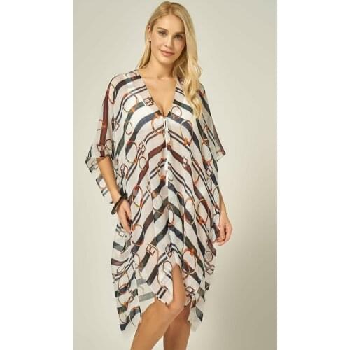 Y-London 13004-2 Ring Pattern Ecru Pareo PAREO