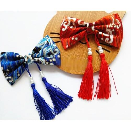 Hand Made Hairpin Cotton Cloth Hair Clip Barrettes Japanese Style Anime Cosplay Tie Accessories Lovely Kimono Bathrobe Fan